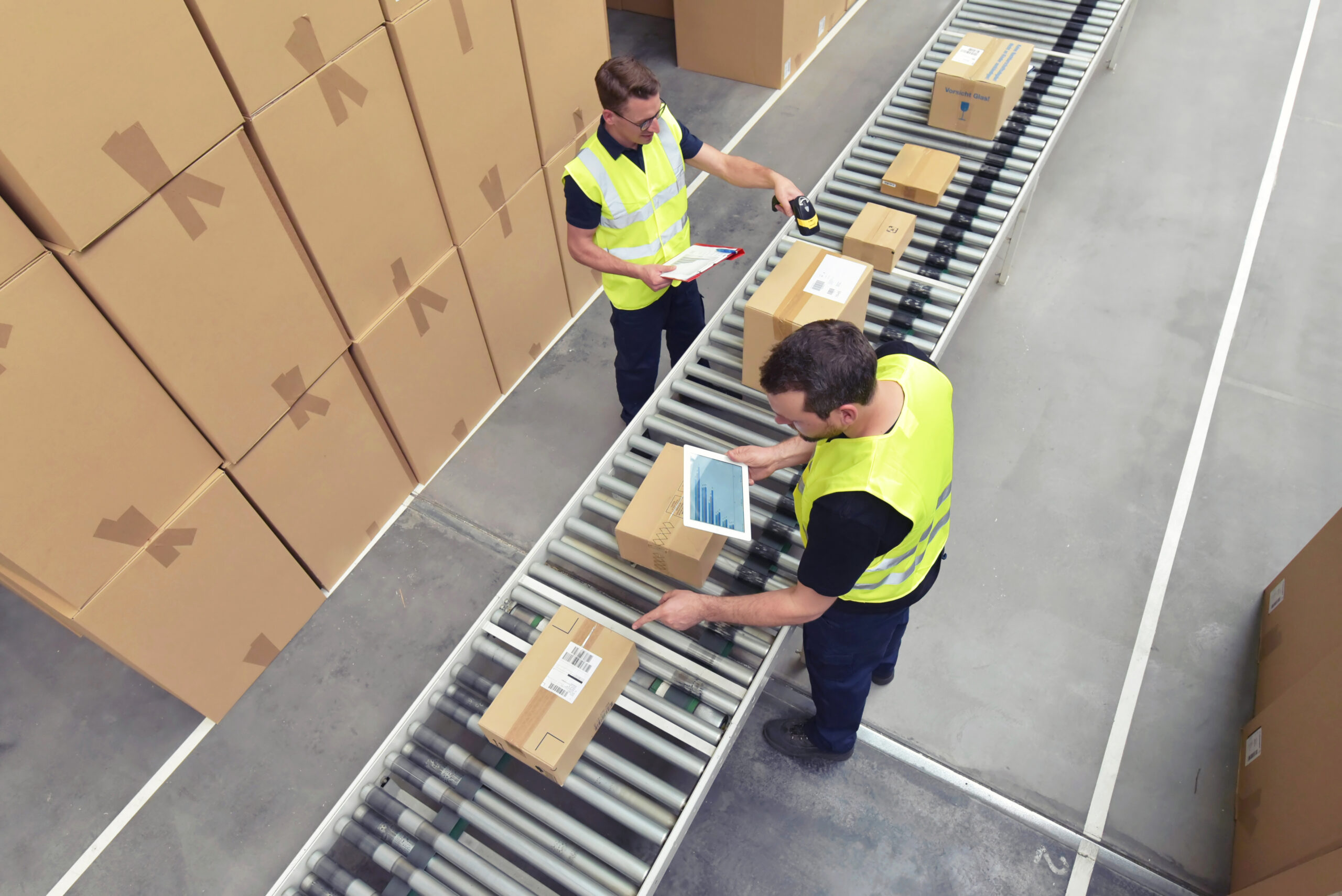 Workers on Conveyor Line Ecommerce